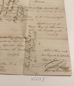 RARE 1864 Civil War Document 1st Lt John Bisbee 8th Vermont Shenandoah Valley