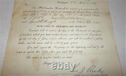 RARE 1877 USPS Scandal Delivery Contract Signed Thomas Brady Civil War General