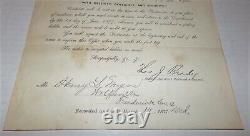 RARE 1877 USPS Scandal Delivery Contract Signed Thomas Brady Civil War General