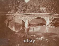 RARE! CIVIL WAR PRE-BATTLE OF ANTIETAM BURNSIDE BRIDGE c1861 CABINET PHOTO c1875