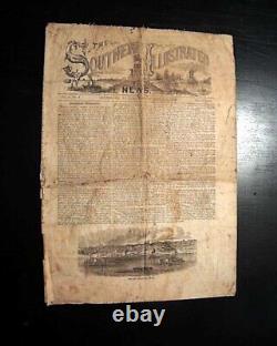 RARE Illustrated CONFEDERATE Civil War with General Braxton Bragg 1862 Newspaper