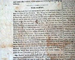 RARE Illustrated CONFEDERATE Civil War with General Braxton Bragg 1862 Newspaper