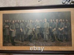RARE! Original 1907 Lithograph of LEE AND HIS GENERALS by G. B. Matthews