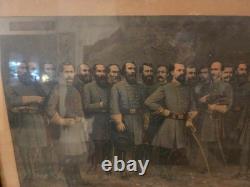 RARE! Original 1907 Lithograph of LEE AND HIS GENERALS by G. B. Matthews