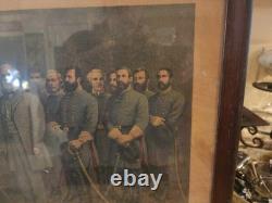 RARE! Original 1907 Lithograph of LEE AND HIS GENERALS by G. B. Matthews