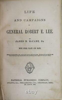 Rare 1870 Life and Campaigns of General Robert E. Lee Civil War Foldout Maps