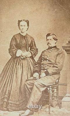 Rare! CIVIL War Union George B. Mcclellan Commanding Gen. + Wife CDV Photo 1861-2