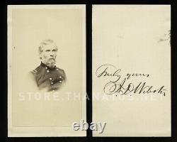 Rare Signed CDV Civil War General Joseph Dana Webster, 1860s Original Photo