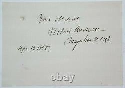 Robert Anderson Commander Fort Sumter 1st Battle Civil War Autograph Card'Rare