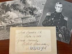 Robert Anderson Signed Slip, Fort Sumter, 1st CIVIL War Battle, Abraham Lincoln