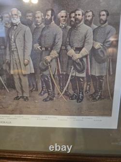 Robert E Lee And His Generals Framed Confederate Civil War Print Large