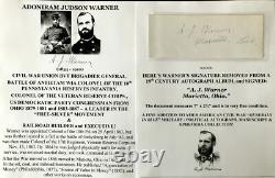 SIGNED CIVIL WAR GENERAL WIA ANTIETAM BATTLE COLONEL 10th PA INFANTRY CONGRESS