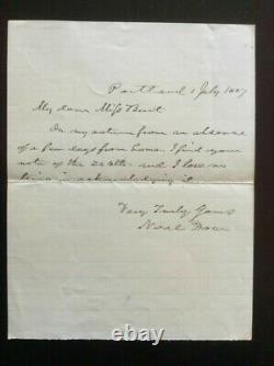 SIGNED LETTER NEAL DOW Civil War BRIGADIER GENERAL Father of Prohibition