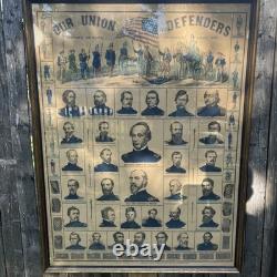 SUPER RARE! Our Union Defenders Original Civil War PRINT Of Union Generals 1862