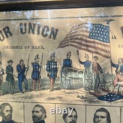 SUPER RARE! Our Union Defenders Original Civil War PRINT Of Union Generals 1862
