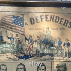 SUPER RARE! Our Union Defenders Original Civil War PRINT Of Union Generals 1862