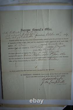 Signed Civil War Era Document Brigadier General ROBERT A MCCOY Gettysburg Battle