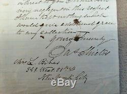 Signed Letter Civil War General JAMES SHIELDS Duel with Abraham Lincoln