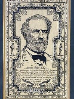 Signed Print of Civil War General Robert E Lee by Larry McLean Framed/Matted