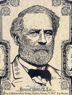 Signed Print of Civil War General Robert E Lee by Larry McLean Framed/Matted