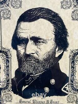 Signed Print of Civil War General Ulysses S Grant by Larry McLean Framed/Matted