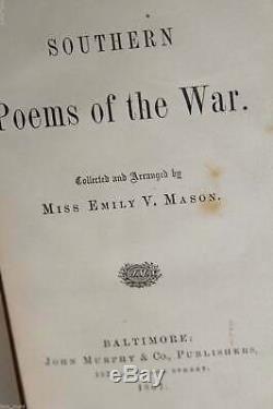 Southern Poems of The Civil War BOOK Property of Confederate General Wm Mahone