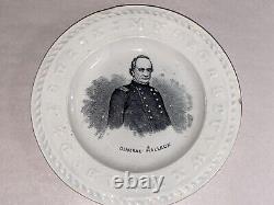 Staffordshire Civil War General Halleck Childrens Alphabet Plate