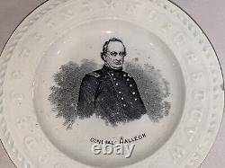 Staffordshire Civil War General Halleck Childrens Alphabet Plate