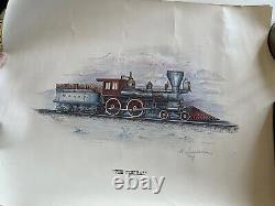 The General Civil War Locomotive Lithograph Signed by Summerlin. WWII Locomotive