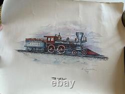 The General Civil War Locomotive Lithograph Signed by Summerlin. WWII Locomotive