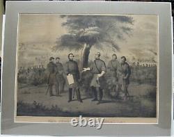 The Surrender Of General Lee 1865 John Smith Publisher Phili. Rare Print