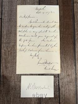 UNION Civil War General Ambrose E. Burnside US Signed Autograph & Letter RARE
