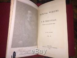 USA Civil War Book Maps 1888 PERSONAL MEMOIR OF SHERIDAN Major General Charles M
