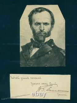 USA Civil War General William Tecumseh Sherman Autograph 92826