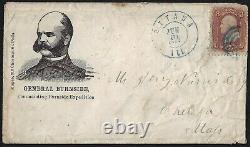 US 1862 CIVIL WAR PATRIOTIC COVER WithGENERAL AMBROSE BURNSIDE HE CONDUCTED SUCCES