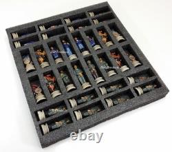 US American Civil War General Queens Painted Chess Set With 18 Walnut Color Board