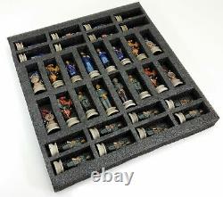 US American Civil War Generals Painted Chess Set With 17 Rustic Color Board