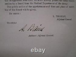 US Civil War Brigadier General Absalom Baird 1861 Signed War Dept Orders #20 MOH