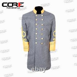 US Civil War Confederate General's 4 Rows Braid Double Breast Cavalry Frock Coat