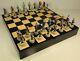 Us Civil War Generals Painted Chess Set With 16 Black & Maple Wood Storage Board