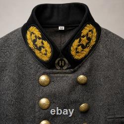 US Civil War Repro CS General Officer Frock Coat Gold Wreath Stars All Sizes