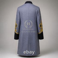 US Civil War Repro CS General Officer Frock Coat Gold Wreath Stars All Szies