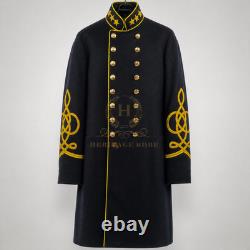 US Civil War Repro Confederate General Frock Coat Yellow Piping Stars All Sizes