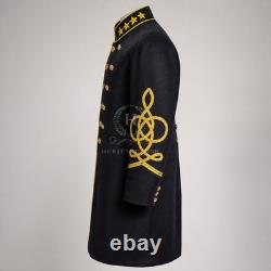 US Civil War Repro Confederate General Frock Coat Yellow Piping Stars All Sizes