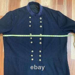 US Civil War US General Frock Coat Navy Blue Wool Custom Size 60 XT