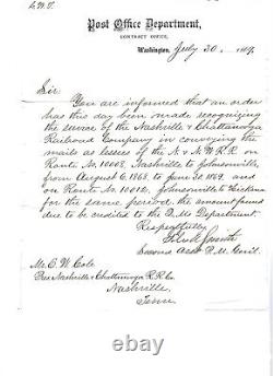 US Document Signed by Civil War General Giles A Smith On Post Office Letterhead