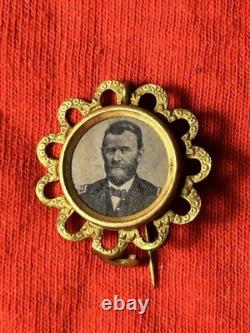 US Presidential Campaign Pin General Grant. Ferrotype Civil War