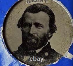 US Presidential Campaign Pin General Grant. Ferrotype Civil War