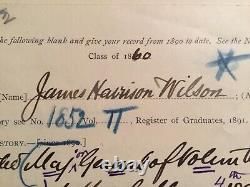 U. S. Major General James Harrison Wilson Signed, Hand-Written Document Civil War