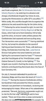 Union Civil War General Winfield S Hancock Hand Written Letter Gettysburg Battle